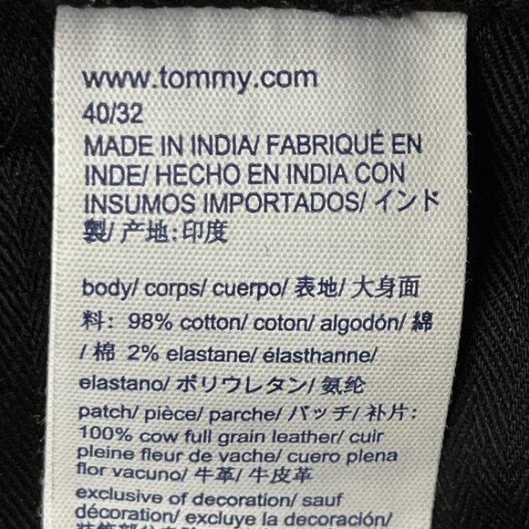 Tommy Hilfiger Slim Fit Straight Leg Jeans Mens Sz 40X32 Black Stretch Denim - Picture 12 of 13